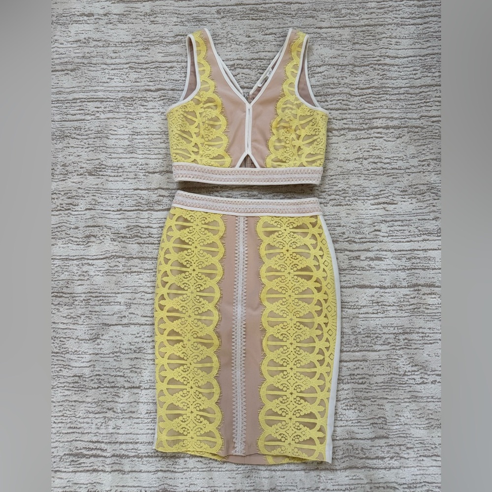Endless Rose Yellow Lace Accent Skirt